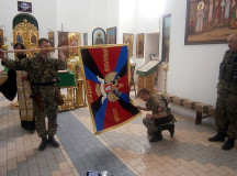 Русский террорист Игорь Гиркин в православной церкви захваченного им Славянска. © Фото с сайта ukranews.com