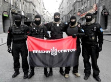 Активисты "Правого сектора". © Фото с сайта golos.zp.ua