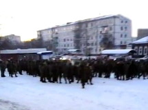 Протесты контрактников в Нижнеудинске. © Скриншот из видео