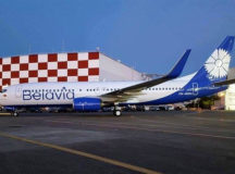 Самолет в новой ливрее "Белавиа" на аэродроме Boeing Field. © Фото из Instagram