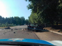 Всё, что осталось от BMW. © Фото - пресс-служба Национальной полиции Украины