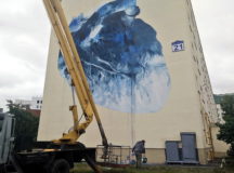 Незаконченный мурал на Рабкоровской. © Фото - Роман Протасевич