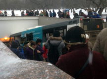 В Москве автобус въехал в переход (ВИДЕО)