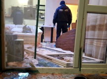 Осмотр места происшествия в Пинске. © Фото - пресс-служба ГКСЭ Беларуси