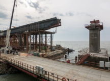 Строительство "Крымского моста". © Фото с сайта unian.com