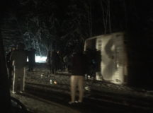 Белорусский автобус перевернулся. © Фото очевидца