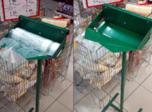 До и после визита "пакетного человека". © Фото охранника магазина.