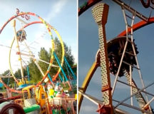 ЧП на атракционе в Новосибирске. © Скриншот из видео