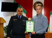 Награждение Никиты Беляева. © Фото - пресс-служба Могилёвского УВД