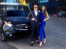 Илья Лухвич, его девушка Анастасия и та самая Infinity FX. © Фото из Instagram