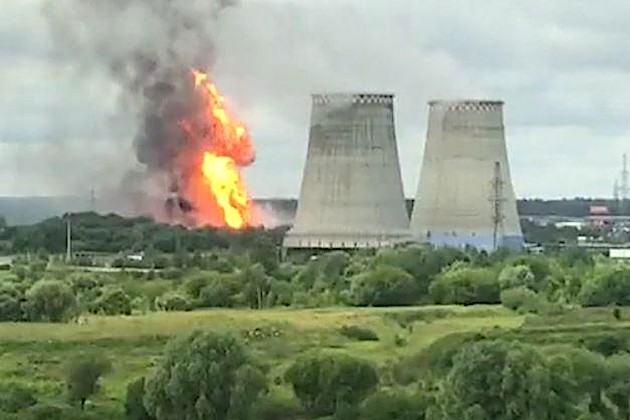 Пожар на Северной ТЭЦ в Мытищах