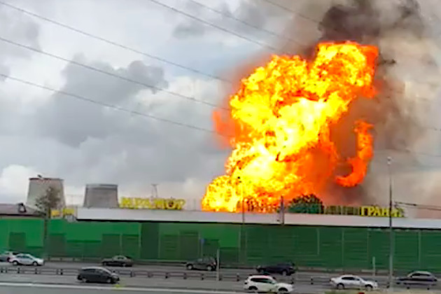 Пожар на Северной ТЭЦ в Мытищах
