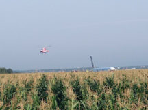 Под Москвой Airbus A321 сел в кукурузное поле. © Фото очевидца из Telegram