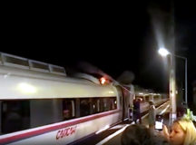 Тушение "Сапсана" в Редкино. © Скриншот из видео