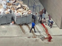 Убийство барана на помойке ТЦ "Атриум" в Могилёве. © Фото очевидца